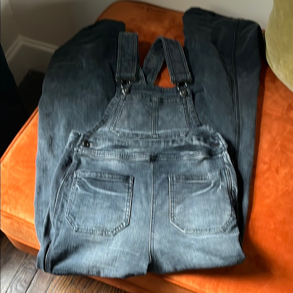 Free People Black Denim Overalls